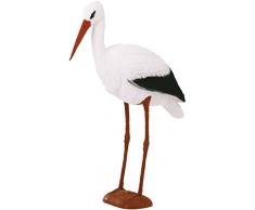 Giardini dAcqua Art 863 Cicogna Bianca Grande Altezza Naturale 80 Cm Da Laghetto Statua Decorazione Esterno Con Piedistallo Accessorio Arredo Pond