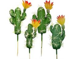 Woohome 4 Pz Artificiali Succulente, Succulente Piante Artificiali Cactus di Artificiali Piante Grasse Finte Decorative Uncotted Faux Flower Succulente per Parete DIY Home Decor