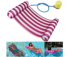 Amaca Gonfiabili per Piscine, Acqua Gonfiabile Galleggiante Lettino Gonfiabile Letto Sdraio per Piscina Amaca Gonfiabile Galleggiante Adulti Amaca di Acqua Lettino Galleggiante 120 kg (rosa)