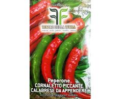 450 C.ca Semi Peperone Cornaletto Piccante Calabrese Da Appendere - Capsicum annuum In Confezione Originale Prodotto in Italia - Peperoni piccanti