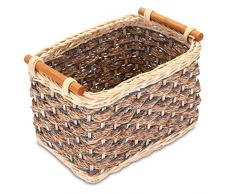 Decorasian - Cestino portaposate in rattan, organizer per utensili, per scrivania o per riporre pannolini e salviettine umidificate sul fasciatoio