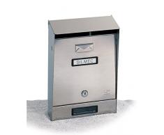 Silmec 10-001 Cassetta postale tradizionale singola per esterno, Inox, Dim.(La.xH.xPr.) 220x325x75/100mm