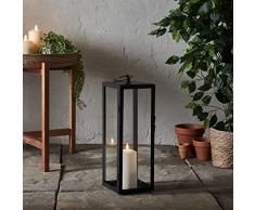 Lights4fun Lanterna in metallo Bowen con candela LED TruGlow® per interni ed esterni, 45 cm
