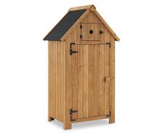 M MCombo Armadio da giardino in legno, piccolo, per esterni, resistente alle intemperie, per balcone e terrazza, 0733, 77 x 54 x 137 cm (naturale)