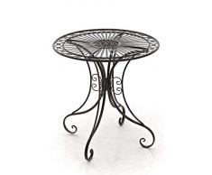 CLP Tavolino in Ferro Giardino Hari I Tavolino Tondo Outdoor Stile Rustico I Tavolino Salotto Design, Colore:Bronzo