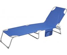 eacommerce Lettino Mare Spiaggia Pieghevole con maniglia e tasca portaggetti 185x55x24 cm colori assortiti (BLU)