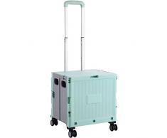 Carrello Spesa Pieghevole Carrello Della Spesa Leggero E Portatile, Scatola Di Immagazzinaggio Del Giardino Domestico, Carrello Pratico Pieghevole Per Esterni, Con Coperchio ( Color : Green , S : 38*3