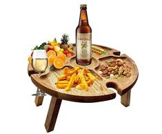 Soekodu Tavolo da Picnic Portatile Pieghevole, Tavolo da Campeggio Leggero Pieghevole da Esterno 12 Pollici Tavolo da Picnic in Legno Piccolo per Feste Spiaggia Giardino Campeggio Barbecue Viaggi