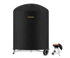 VANSHEIM Copertura Barbecue Impermeabile Copertura per Barbecue Rotondo Copertura Grill Esterno Telo Copribarbeque Protezione UV Tessuto Oxford per Weber Barbecue Ø77x90cm