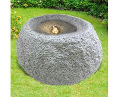 Fontana da giardino, fontana ornamentale, fontana in granito, con luce LED, 230 V, gioco dacqua per giardino, laghetto da giardino, terrazza, balcone molto decorativo