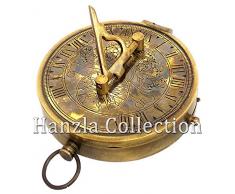 Hanzla Collection - Bussola direzionale con meridiana in Ottone, Stile Nautico