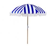 Beliani Retro giardino spiaggia Ombrellone Esterno parasole Faggio Bianco Mondello