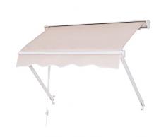 Outsunny Tenda da Sole Avvolgibile a Caduta in Alluminio e Poliestere 280 g/m2 Impermeabile in PU 120x70cm