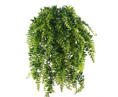 HUAESIN MIHOUNION Piante Artificiali Rampicanti Piante Pianta False Artificiale Cadente Piante Plastica Felce Finta Boston Verdi per Decorazioni Sospensione Vaso Esterno Interno 2pcs