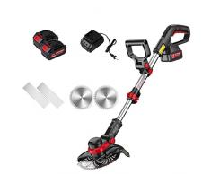 Tosaerba, diserbatrice Leggera a Testa Rotante con Impugnatura Retrattile con Batteria da 20 V/4,0 Ah 2 Lame Tosaerba Portatile Trimmer Manuale da Giardino Elettrico