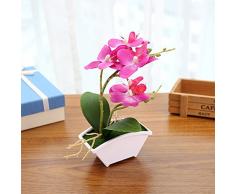 Simula l'orchidea della farfalla con la decorazione dell'ufficio del giardino domestico conservata in vaso pianta artificiale del vaso da fiori