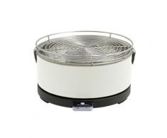 Feuerdesign Mayon Grill E Pinza per Barbecue, Diametro 33 Cm, Lavabile in Lavastoviglie, Ventola Rimovibile, Borsa per Trasporto Inclusa, Bianco