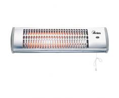 Ardes Ar437B Stufa Al Quarzo Da Parete, Esterno Interno, Termoventilatore Parete Basso Consumo, Stufa Riscaldamento A Muro 2 Potenze 600W/1200W, Argento, 54 x 12 x 15 Cm