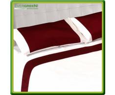 Coppia Lenzuola Matrimoniale in Cotone con Balza in RASO Rosso