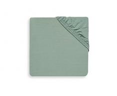 Jollein Lenzuolo in jersey con angoli elasticizzati per neonati, 100% cotone, 60 x 120 cm, verde 511-507-00095