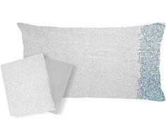 Flanella 100% di puro cotone Completo letto Una Piazza e Mezza 1,5 francese lenzuola sopra + lenzuolo sotto con angoli + 1 federa ZUCCHI BASICS (Nifty col 3)