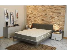Materasso in lattice naturale + coprimaterasso 180 x 200 x 22 cm fermo, tessuto 100% cotone, 5 zone di comfort, Ame lucidato Lattex HR ad alta densità, ipoallergenico