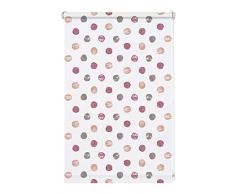 GARDINIA Tenda a rullo Digiprint, Puntini Rossi, Fissaggio a incastro, Stampa digitale, Opaca, Incl. materiale di montaggio, Bianco/Fantasia, 90 x 150 cm (LxH)