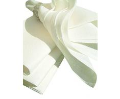 LinenMe set di 8 tovaglioli cotone/lino Lucia, bianco