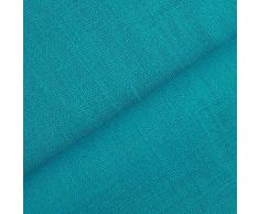 (8,99€/m) Holmar - tessuto lino prelavato industrialmente - stoffa al metro (turchese)