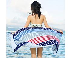 HOJKOUD Telo Mare Microfibra，150x70cm,Telo Antisabbia Mare Coperta da Spiaggia ,Telo Compatto per Viaggiare，Asciugamani ad asciugatura rapida， telo sauna,Adatto per bagno, palestra, spiaggia. (A003)