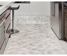 Tappeto in vinile PVC dal design digitale sabbia marino per; salotto, cucina, salotto, sala da pranzo, ingressi, bagno o camera da letto con retro PVC Antiscivolo e fatale Lavata Toni beige.