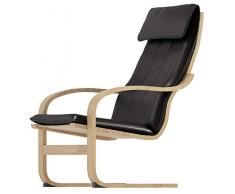 La copertura della sedia Poang in ecopelle è realizzata su misura solo Compatibile per poltrona IKEA Poang. Una sostituzione della fodera Poang (colore similpelle nero)