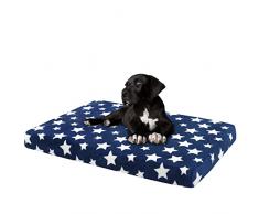 EMPSIGN Cuscino per Cani Taglia Piccolo, Reversibile Lettino per Cani, Cuscino Tappetino Impermeabile, Cuccia Cane con Guaina Rimovibile Sfoderabile, Blu Navy, 76x51x6.6cm