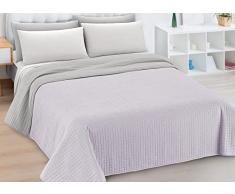 SOFFICIOSO Trapuntino Primavera Estate Imbottito 100gr/mq Microfibra Zefiro Tinta Unita 1 Piazza e Mezza Grigio-Grigio