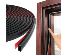 8M Guarnizione per Porta Finestra Adesiva,Paraspifferi Guarnizioni di D-profilo Insonorizzata,Gomma Sigillatura in Striscia Blindata,lisolamento del Telaio della Porta per fessure nelle(Nero)