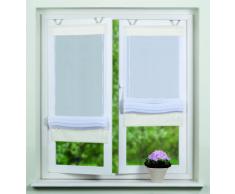 Home fashion 57105-801 - Tenda avvolgibile in Voile, 140 x 45 cm, Colore: Bianco