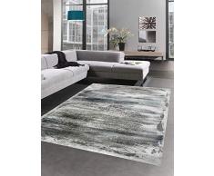 CARPETIA Tappeto per Soggiorno Design con Fibre Lucide in Blu Grigio Größe 120x170 cm