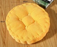 MSYOU - Cuscino per sedia morbido, rotondo, comodo, per casa, cucina, giardino, sala da pranzo, ufficio, 40 x 40 cm (giallo)