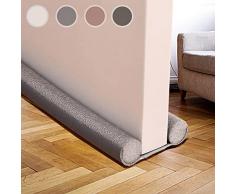 HIZH Paraspifferi per Porte 94 cm, Paraspifferi per Porta con Doppia Guarnizione Paraspifferi per Porta Antirumore Porta Paravento e Porta Aria Stopper, Bianco