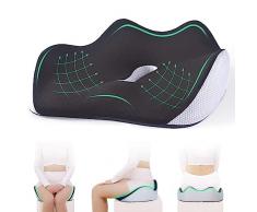 PABTID Cuscino Sedile Ortopedico Memory Foam: per Cuscino Sedia Ufficio Sedie Rotelle e Seggiolini Auto - Cuscini Seduta per Emorroidi Coccige Sciatica Sollievo Dolore alla Schiena (Nero)