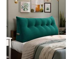 Johnear Cuscino a cuneo per la schiena in Velluto , Triangolare Cuscini da lettura ,Testiera grande cuscino schienale per divano, Cuscino lombare （Blu 2，160 x 20 x 50 cm)