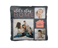 Cuscino personalizzato con foto,personalizzato,cuscino con foto,Cuscino Personalizzato con Foto e Scritte,Idea Regalo per la Festa della Mamma/papà,Compleanno,Natale,San Valentino (40x40cm)