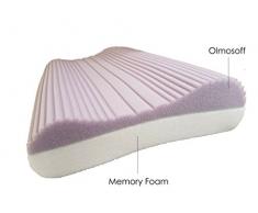 venixsoft Cuscino Doppio Uso Memory Foam e Lato Olmosoff. Fodera in Viscosa sfoderabile-Made in Italy, Singolo Onda Viola