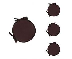 JUNGEN Set 4 Cuscini Sedia Rotondo Comodi Cuscino Sedia da Bistrot per Sala da Pranzo Interna Giardino Patio Cucina Ufficio 38cm