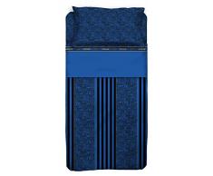 Inter Inter Completo Letto, Cotone, Nero/Blu, 240 x 295 cm/180 x 200 cm/52 x 80 cm