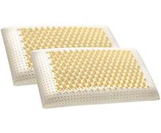 Evergreenweb - Coppia Cuscini Memory Foam, Modello Saponetta Air Massage Alti 12 cm, Doppia Fodera Silver e Cotone Naturale, Guanciali Letto Ideali per Cervicale, Traspiranti Termosensibili Antiacaro