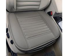 Protezione sedile auto, confortevole e traspirante Four Seasons generale in cuoio bambù carbone interno respirabile, auto accessori, tappetino coperchio per ufficio sedia (Grigio, 1 Pcs)