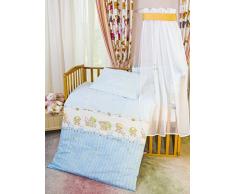 Sei Design - Biancheria da letto da bambini, 2 pz, motivo: orsetto, copripiumino da 100 x 135 cm e federa da 40 x 60 cm, con zip