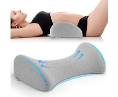 Cuscino Lombare, Cuscino Lombare in Memory Foam, Cuscino di Supporto per la Schiena, Cuscino per Dormire di Supporto in Vita, Ridurre La Pressione Lombare (grigio chiaro)