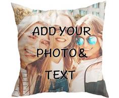 Cuscino Personalizzato con Foto,Stampa Fronte-Retro, 40x40 Regalo per San Valentino, Compleanno, Festa della Mamma Foto Full Print